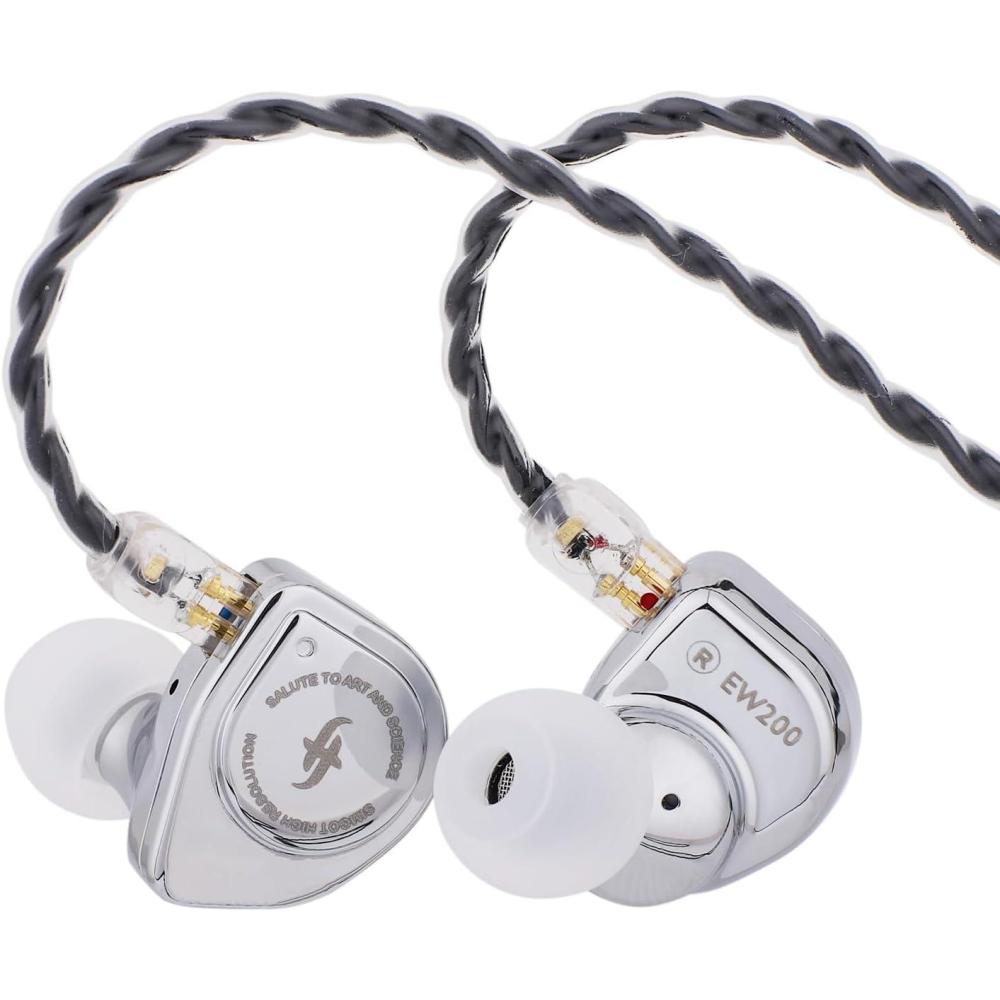image:imageLinsoul SIMGOT EW200 10mm SCP Diaphragm Dynamic Driver inEar Earphones with All Metal Body Detachable 078mm 2pin SilverPlated OFC Cable for Audiophiles Musicians EW200 Without MicEW200 With Mic