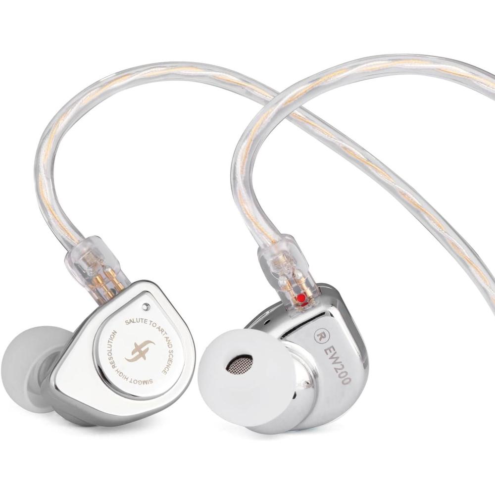 image:imageLinsoul SIMGOT EW200 10mm SCP Diaphragm Dynamic Driver inEar Earphones with All Metal Body Detachable 078mm 2pin SilverPlated OFC Cable for Audiophiles Musicians EW200 Without MicEW200 Without Mic