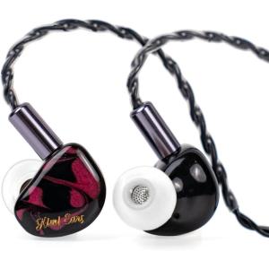 Linsoul Kiwi Ears Cadenza 10mm Beryllium Dynamic Driver IEM 3D Printed with Detachable Interchangeable Plug 0.78 2pin 3.5mm IEM Cable for Musician Audiophile (Green)(Red)