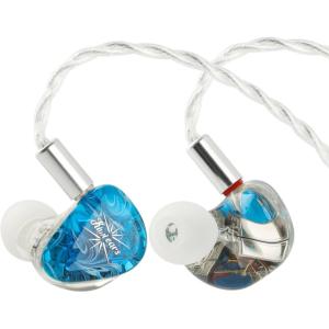 Linsoul Kiwi Ears Orchestra Lite Performance Custom 8BA in-Ear Monitor IEM with Detachable 4-core 7N Oxygen-Free Copper OFC Cable, Handcrafts Faceplate for Audiophile Studio Musician (Green)(Blue)