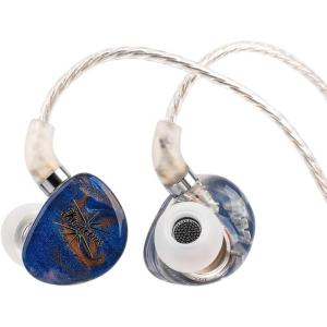 Linsoul Kiwi Ears x Crinacle: Singolo in Ear Monitor, 11mm Dynamic Driver Wired Earbuds, HiFi IEM Gaming Earbuds with KARS, Detachable IEM Cable for Musician Studio (Blue)