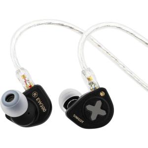 Linsoul SIMGOT EW300 1DD+1Planar+1PZT Hybrid Driver in Ear Monitor, Wired Earbuds IEM, Gaming Earbuds with Detachable Nozzles, Silver-Plated OFC IEM Cable for Audiophile Musician (EW300 HBB)(EW300 DSP)