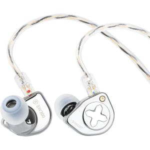 Linsoul SIMGOT EW300 1DD+1Planar+1PZT Hybrid Driver in Ear Monitor, Wired Earbuds IEM, Gaming Earbuds with Detachable Nozzles, Silver-Plated OFC IEM Cable for Audiophile Musician (EW300 HBB)(EW300 Standard)