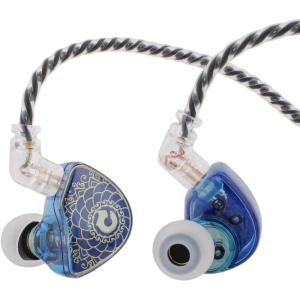 Linsoul TANGZU Wan’er S.G HiFi 10mm Dynamic Driver PET Diaphragm in-Ear Earphone with Ergonomic Shape, Detachable Recessed 2Pin OFC Braided Cable for Audiophile Musician DJ Stage(Blue, with Mic)