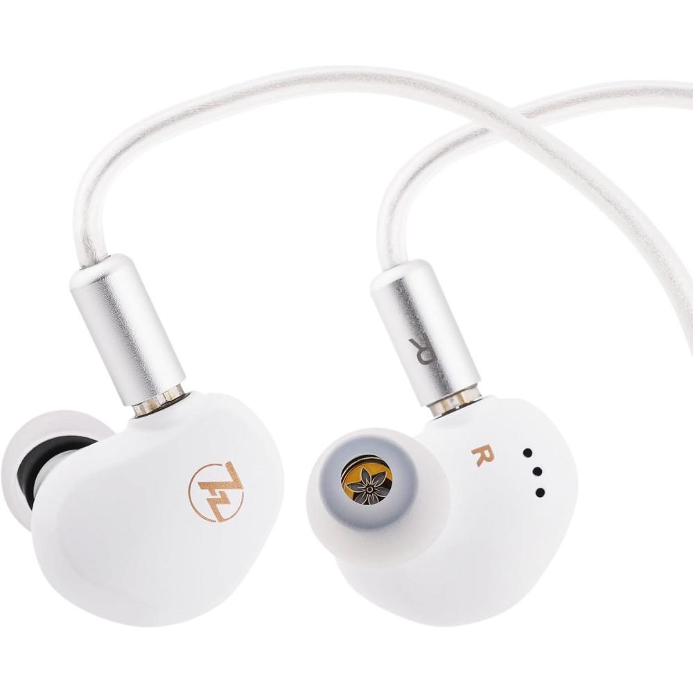 image:imageLinsoul 7HZ G1 inEar Monitor 10mm DLC Diaphragm Dynamic Driver IEM Earphone Wired Gaming Earbuds with Detachable OFC SilverPlated Cable for Musician Audiophile Type C with Mic WhiteWhite