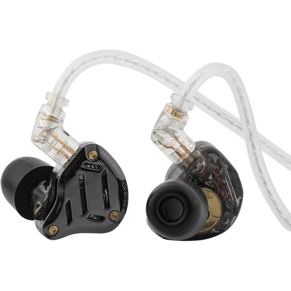 image:imageLinsoul KZ ZS10 PRO 2 in Ear Monitor IEM 1DD4BA Hybrid Wired Earbuds with 4Level Tuning Switch 3Way Crossover Gaming Earbuds SilverPlated IEM Cable for Musician Audiophile Black with MicBlack