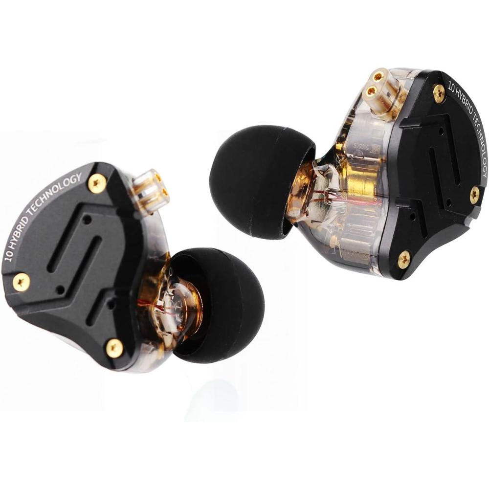 image:imageLinsoul KZ ZS10 Pro 4BA1DD 5 Driver in Ear Monitor HiFi Wired Earbuds Gaming Earbuds Hybrid IEM Earphones with Stainless Steel Faceplate Detachable Cable for Musician with Mic BlueDark Black