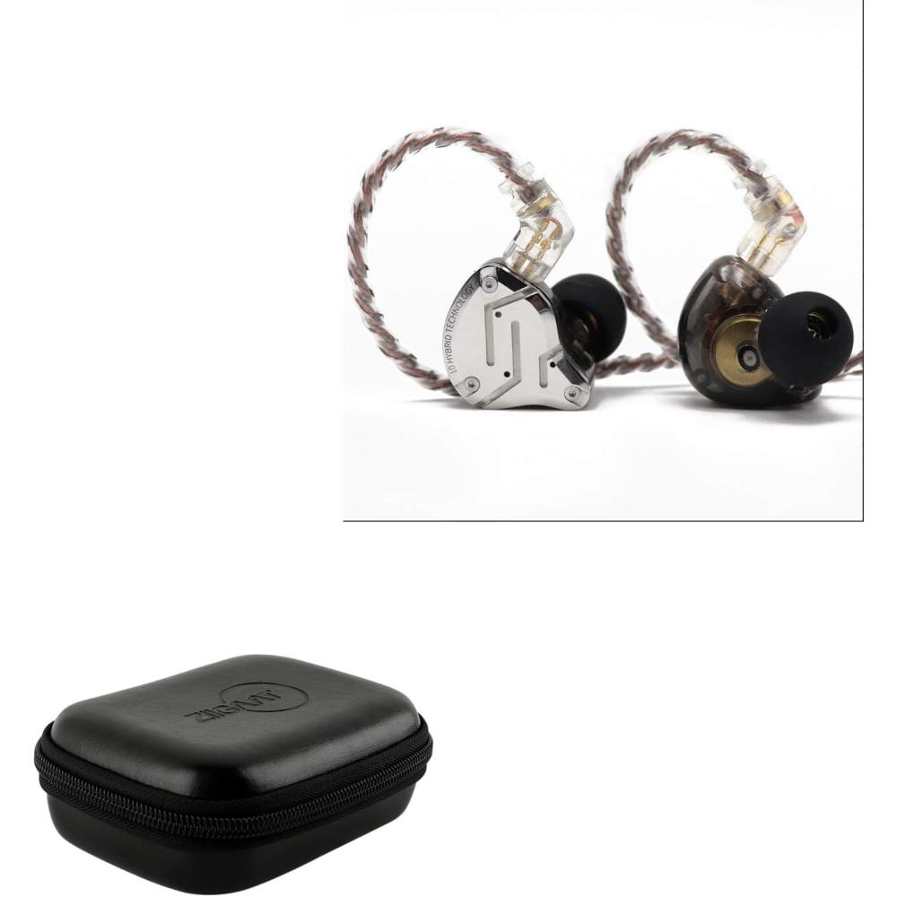 image:imageLinsoul KZ ZS10 Pro 4BA1DD 5 Driver in Ear Monitor HiFi Wired Earbuds Gaming Earbuds ZiiGaat PELLEPOD Leather Earbud Case Waterproof IEM Storage Box