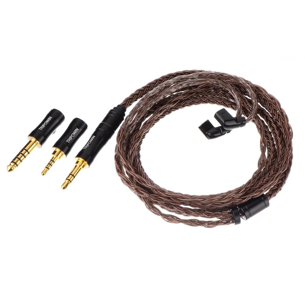 image:imageLinsoul Tripowin Amber 32AWG OFC HiFi IEM Cable with Interchangeable 25mm35mm44mm Plug PVC Sleeve Replacement Cable for Audiophile Recessed 2pinRecessed 2Pin