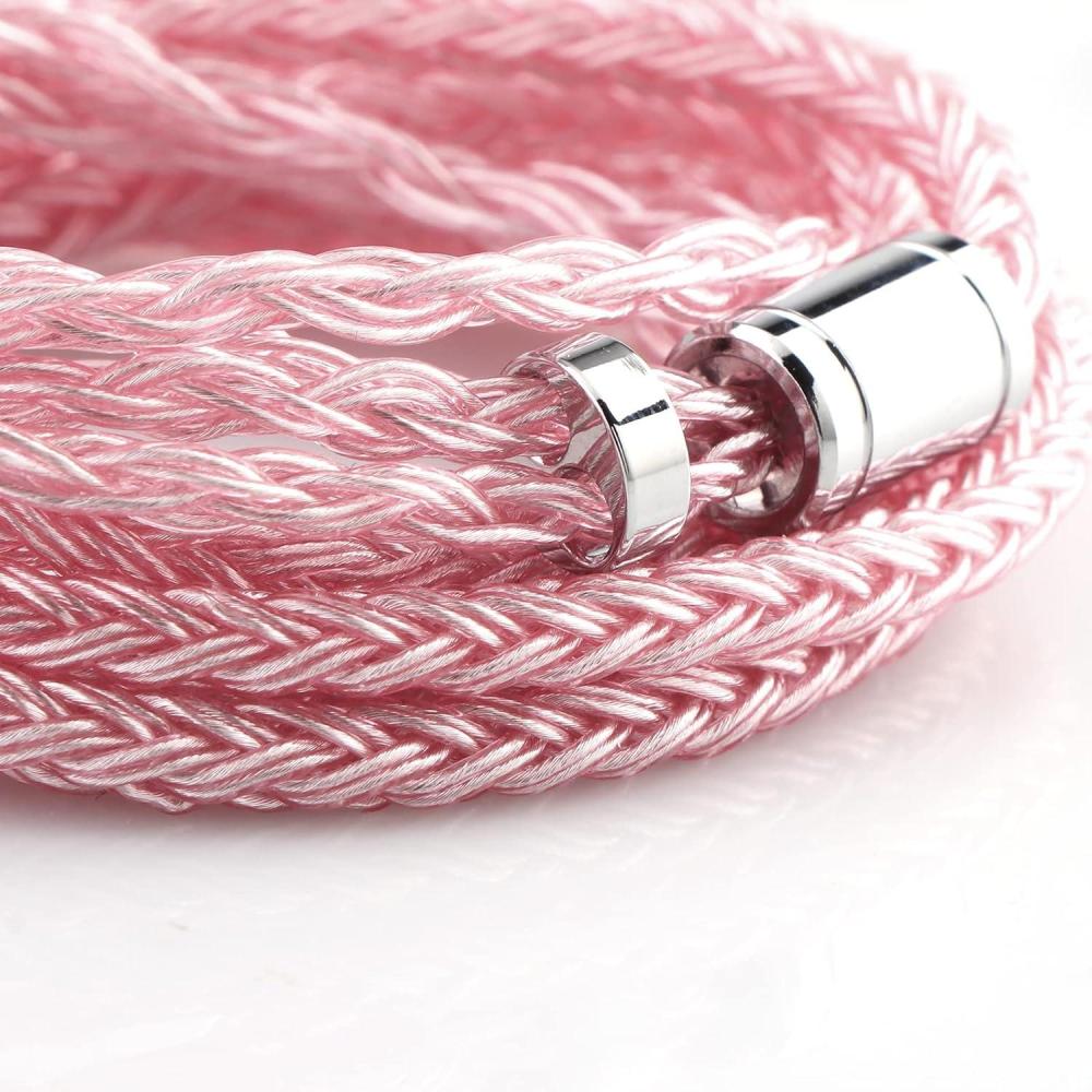 image:imageLinsoul Tripowin Zonie IEM Cable 16 Core Silver Plated Earphone Upgraded Cords 125m SPC in Ear Monitor Cable for 7HZ Timeless AE TINHIFI T2 PRO T3 T4MMCX 35mmMossPink