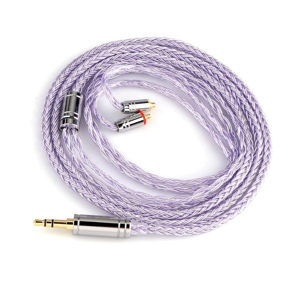 image:imageLinsoul Tripowin Zonie IEM Cable 16 Core Silver Plated Earphone Upgraded Cords 125m SPC in Ear Monitor Cable for 7HZ Timeless AE TINHIFI T2 PRO T3 T4MMCX 35mmMossLavender