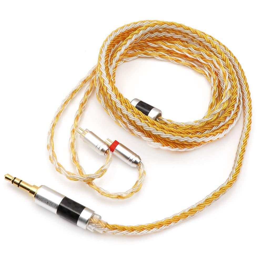 image:imageLinsoul Tripowin Zonie IEM Cable 16 Core Silver Plated Earphone Upgraded Cords 125m SPC in Ear Monitor Cable for 7hz Zero2 Orchestra Lite Cadenza Hype4 Supermix42pin 078mm 35mmGreyGold