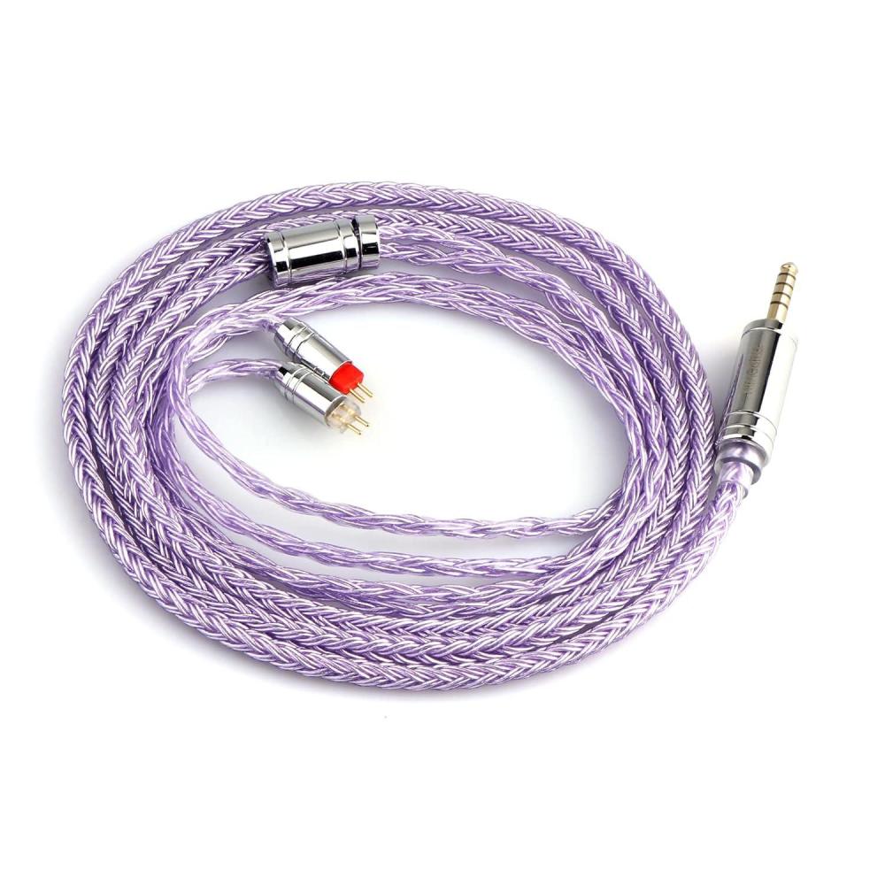 image:imageLinsoul Tripowin Zonie IEM Cable 16 Core Silver Plated Earphone Upgraded Cords 125m SPC in Ear Monitor Cable for 7hz Zero2 Orchestra Lite Cadenza Hype4 Supermix42pin 078mm 44mmVioletLavender