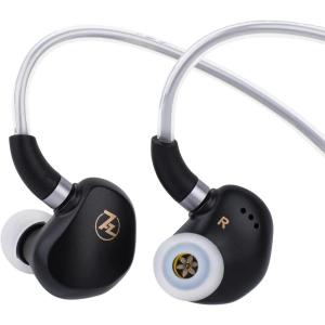 Linsoul 7HZ G1 in-Ear Monitor, 10mm DLC Diaphragm Dynamic Driver IEM Earphone, Wired Gaming Earbuds with Detachable OFC Silver-Plated Cable for Musician Audiophile (Type C with Mic, White)(Black)
