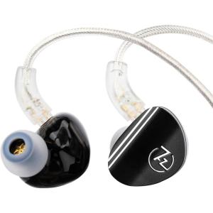 Linsoul 7HZ SONUS 1DD+1BA Dual Driver in Ear Monitor, HiFi in Ear Earphone IEM, with Detachable High-end Silver-Plated OCC Cable, Aluminum Back Cavity for Audiophile, Gaming Earbuds (Grey, 3.5mm)(Black)