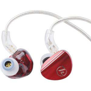 Linsoul 7HZ SONUS 1DD+1BA Dual Driver in Ear Monitor, HiFi in Ear Earphone IEM, with Detachable High-end Silver-Plated OCC Cable, Aluminum Back Cavity for Audiophile, Gaming Earbuds (Grey, 3.5mm)(Red)