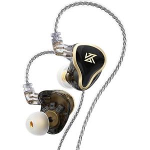 Linsoul KZ ZAS 7BA+1DD in-Ear Monitor, HiFi Bass Earbuds, Gaming Earbuds, Hybrid IEM Earphones with Recessed 2pin Cable for Audiophile Musician(Without Mic, Black)(Black)