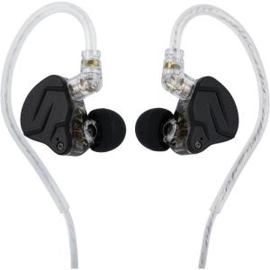 Linsoul KZ ZSN PRO X Dual Driver 1BA+1DD Hybrid Metal Earphones HiFi in-Ear Monitor with Detachable Recessed 2Pin Cable,Zinc Alloy Panel (Without Mic, Black)(Grey)
