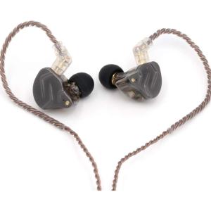 Linsoul KZ ZSN Pro Dual Driver 1BA+1DD Hybrid Metal Earphones HiFi in-Ear Monitor with Detachable Recessed 2Pin Cable, Zin Alloy Panel (Without Mic, Black)(Black)