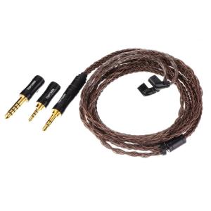 Linsoul Tripowin Amber 32AWG OFC HiFi IEM Cable with Interchangeable 2.5mm/3.5mm/4.4mm Plug, PVC Sleeve Replacement Cable for Audiophile (Recessed 2pin)(Recessed 2-Pin)