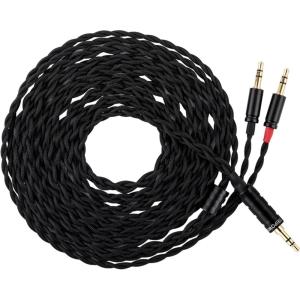 Linsoul Tripowin Nova Monitor Headphone Cable, Over-Ear Headphone Wire, 4-Strand Silver Foil/OCC Hybrid Upgrade Cable, 2M, Dual 3.5mm to 4.4mm/3.5mm/XLR Plug, for Musicians&Audiophiles (XLR, Black)(Black)