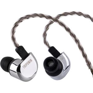 Linsoul Tripowin Ruta10 in Ear Monitor, 10mm LCP Dynamic Driver IEM Earphones, HiFi Wired Earbuds, with CNC Alloy Shell and Detachable Silver Plated Cable for Musician Audiophile (Silver)(Silver)