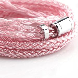 Linsoul Tripowin Zonie IEM Cable, 16 Core Silver Plated Earphone Upgraded Cords, 1.25m SPC in Ear Monitor Cable for 7HZ Timeless AE TINHIFI T2 PRO T3 T4(MMCX, 3.5mm)(Moss)(Pink)