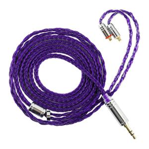 Linsoul Tripowin Zonie IEM Cable, 16 Core Silver Plated Earphone Upgraded Cords, 1.25m SPC in Ear Monitor Cable for 7HZ Timeless AE TINHIFI T2 PRO T3 T4(MMCX, 3.5mm)(Moss)(Violet)