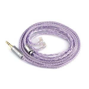 Linsoul Tripowin Zonie IEM Cable, 16 Core Silver Plated Earphone Upgraded Cords, 1.25m SPC in Ear Monitor Cable for ZS10 PRO 2 AS10 PRO ZSN PRO X Wan’er SIMGOT EM6L(Recessed 2pin, 3.5mm)(Grey)(Lavender)