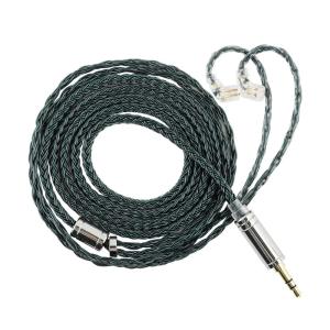 Linsoul Tripowin Zonie IEM Cable, 16 Core Silver Plated Earphone Upgraded Cords, 1.25m SPC in Ear Monitor Cable for ZS10 PRO 2 AS10 PRO ZSN PRO X Wan’er SIMGOT EM6L(Recessed 2pin, 3.5mm)(Grey)(Moss)