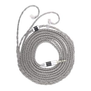 Linsoul Tripowin Zonie IEM Cable, 2m Long Earbud Cord, 16 Core Silver Plated Earphone Cable, in Ear Monitor Wire for Audiophile Musician (MMCX)(Recessed 2Pin)
