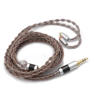 TRIPOWIN Linsoul C8 8-Core Silver Copper Foil Braided Earphone Replacement Upgrade Cable, Tinsel Silver Copper Wire for KZ ZSN Pro, ZS10 Pro NF2u, QDC IEMs (with Mic, 3.5mm Plug, MMCX Connector)