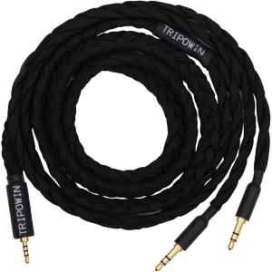 Tripowin GranVia Upgraded OFC Headphone Replacement Cable, Dual 3.5mm Connector to 2.5mm TRRS Stereo Headphone Cable,for HE4XX/HE-400i/HE400se/ HarmonicDyne Zeus/Goldplanar/Focal ELEGIA(6.56ft)