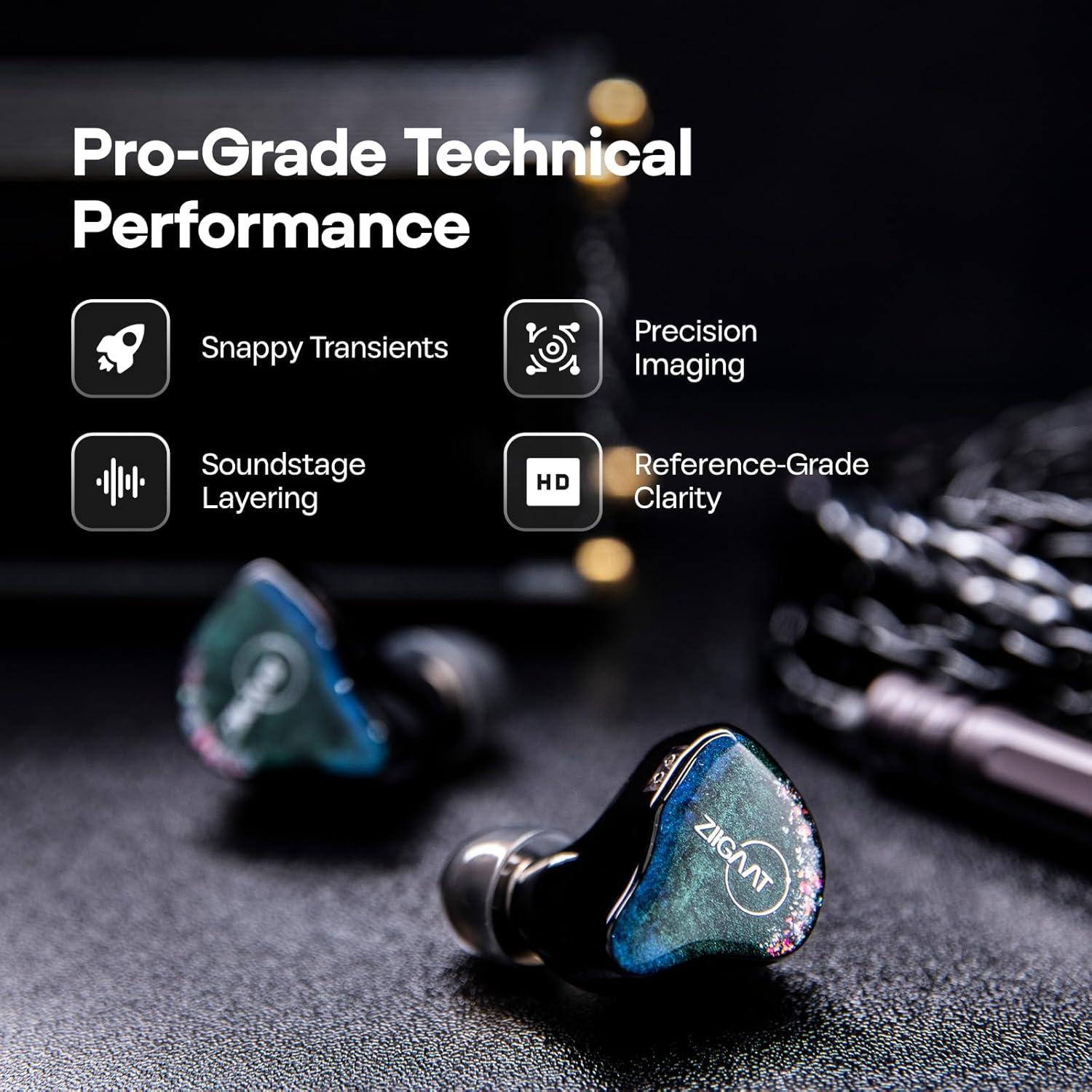 image:imageLinsoul ZiiGaat Luna 6BA HiFi in Ear Monitor Studio Monitor amp Stage Performance IEM Earphones with Fast Response Wide Soundstage and Reference Clarity Detachable SilverPlated OFC Cable