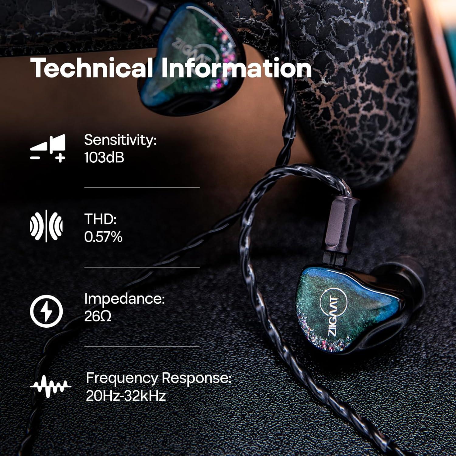 image:imageLinsoul ZiiGaat Luna 6BA HiFi in Ear Monitor Studio Monitor amp Stage Performance IEM Earphones with Fast Response Wide Soundstage and Reference Clarity Detachable SilverPlated OFC Cable