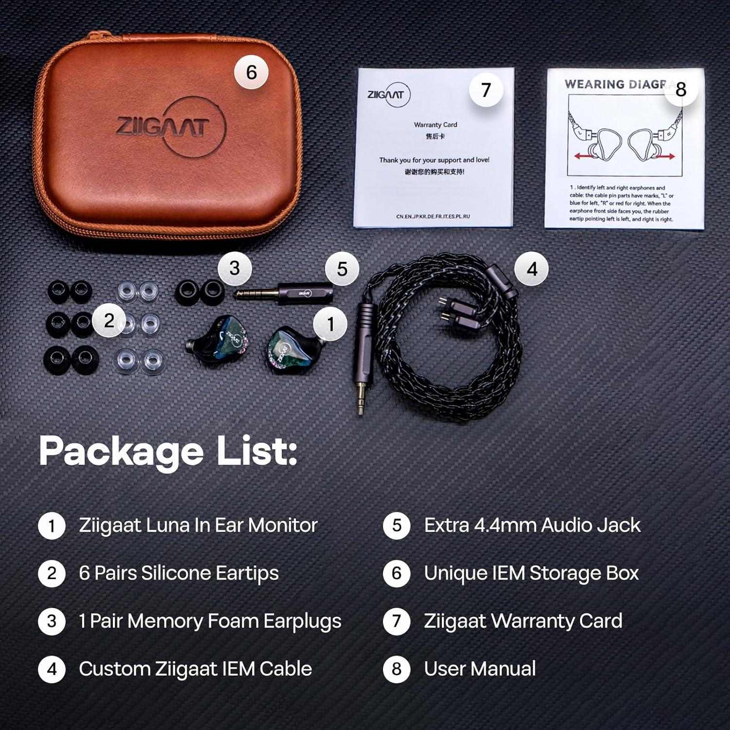 image:imageLinsoul ZiiGaat Luna 6BA HiFi in Ear Monitor Studio Monitor amp Stage Performance IEM Earphones with Fast Response Wide Soundstage and Reference Clarity Detachable SilverPlated OFC Cable