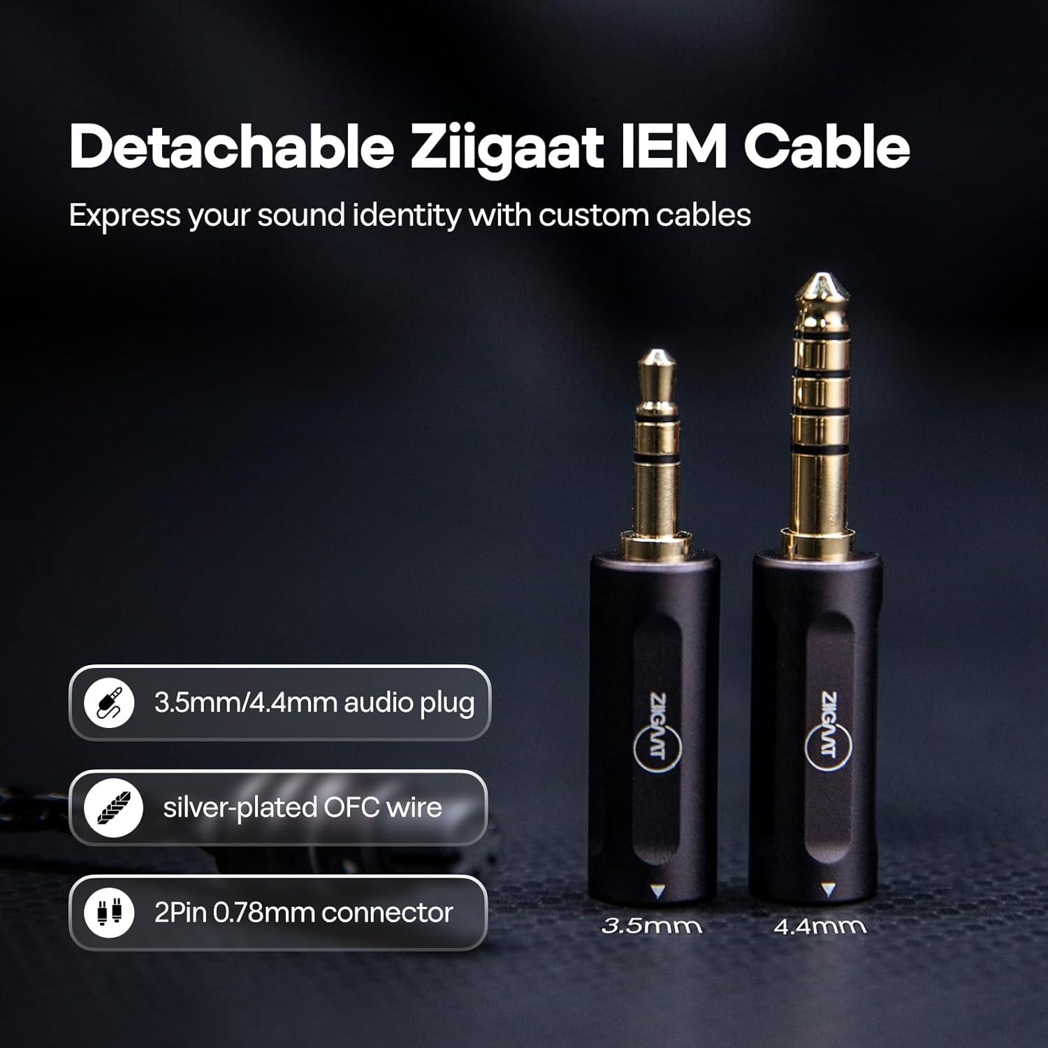 image:imageLinsoul ZiiGaat Luna 6BA HiFi in Ear Monitor Studio Monitor amp Stage Performance IEM Earphones with Fast Response Wide Soundstage and Reference Clarity Detachable SilverPlated OFC Cable