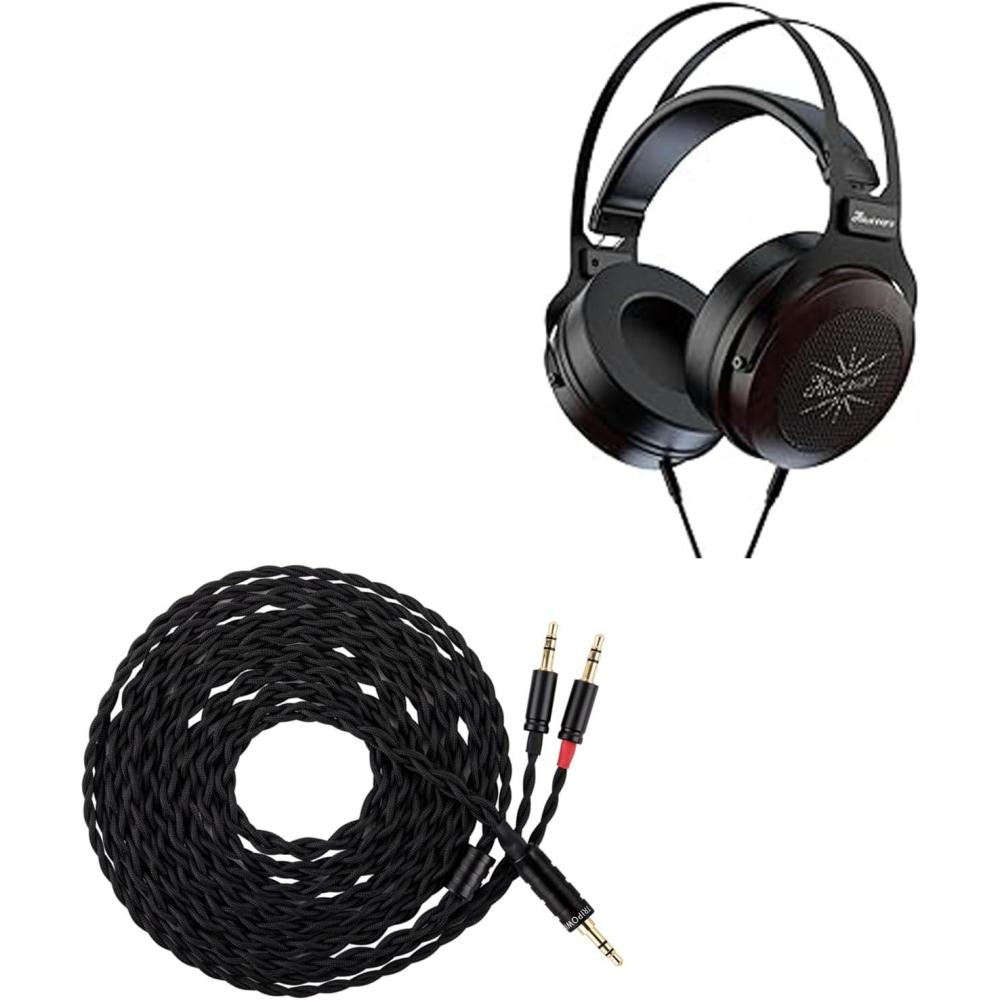 image:imageLinsoul Kiwi Ears Altruva Over Ear Headphone HiFi 50mm Dynamic Driver Monitoring Headphones Blackwood Tripowin Nova Monitor Headphone Cable OverEar Wire 35mm Black