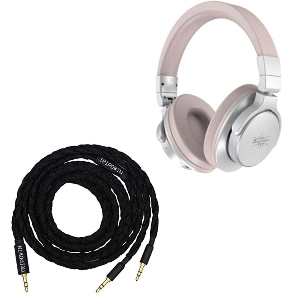image:imageLinsoul Kiwi Ears Division Over Ear HeadphoneSilver  Tripowin GranVia OFC Dual 35mm Connector to 35mm Stereo Headphone Cable