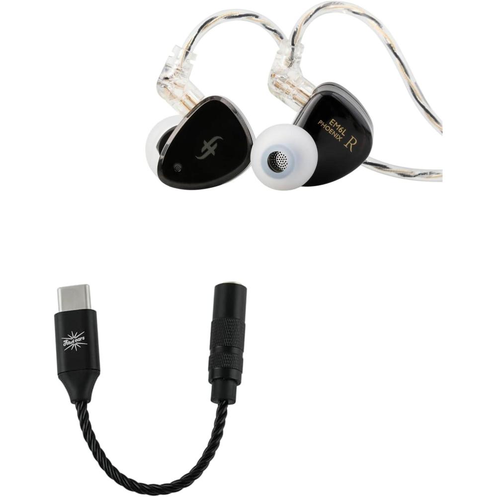 image:imageLinsoul SIMGOT EM6L 1DD  4BA Hybrid Driver inEar Monitor Gaming Earbud HiFi IEM Earphone  Kiwi Ears AD1 TypeC to 35mm Female Headphone DAC Adapter Cable