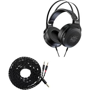 Linsoul Kiwi Ears Altruva Over Ear Headphone, Hi-Fi 50mm Dynamic Driver Monitoring (BlackGrey) Tripowin Nova Monitor Headphone Cable, Over-Ear Wired(4.4mm, Black)