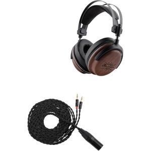 Linsoul Kiwi Ears Atheia Wired Over Ear Headphones, Dynamic + Planar Magnetic Dual Driver Headphone + Tripowin Nova Monitor Headphone Cable (XLR, Black)