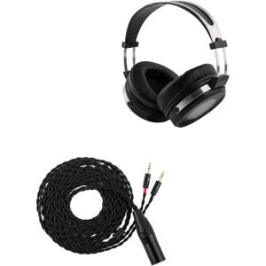 Linsoul SIMGOT EP5 Over-Ear Headphones, 50mm Ultra-Magnetic Drivers, Innovative Closed-Back HiFi Monitor, Dual 3.5mm TRS Detachable Cable + Tripowin Nova Monitor Headphone Cable(XLR, Black)