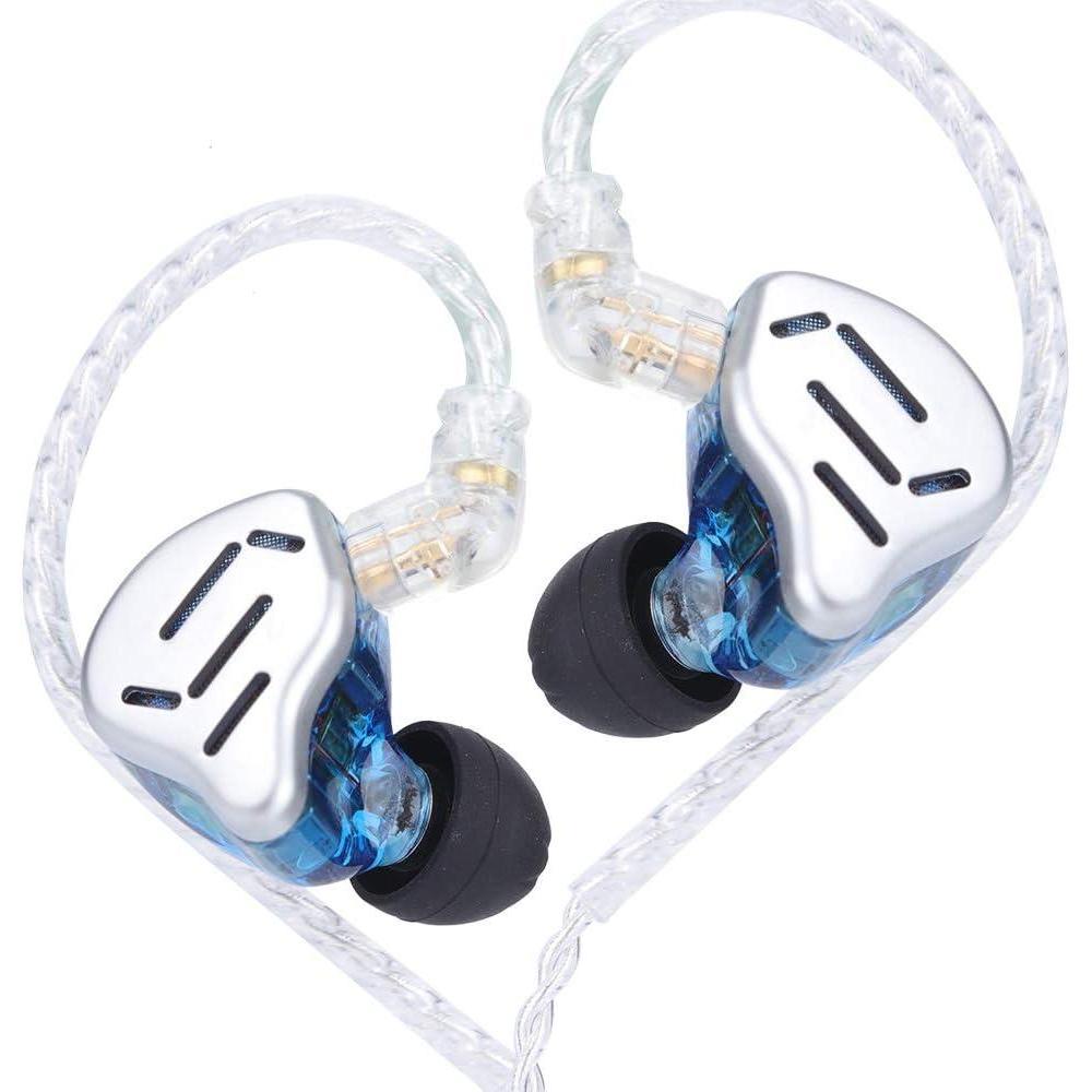 image:imageLinsoul KZ Zax 1DD7BA Hybrid Driver HiFi inEar Earphones with Zin Alloy Shell Detachable 2 Pin 075mm OFC Cable with Mic Blue