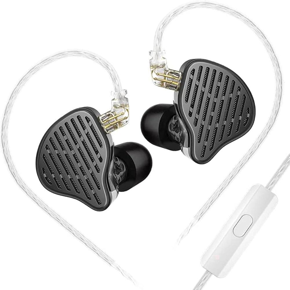 image:imageLinsoul KZ x HBB PR2 132mm Planar Driver in Ear Monitor HiFi IEM Earphones with N52 Magnet Array Nanoscale Diaphragm Detachable 2 Pin SilverPlated Cable for Gaming Audiophile Black with MicBlack