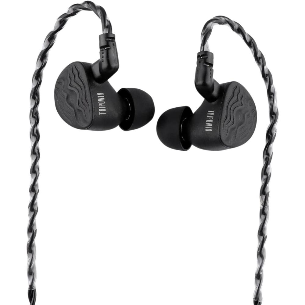 image:imageTripowin Piccolo 11mm LCP Dynamic Driver In Ear Monitor DualCavity IEM Earphones Balanced Sound with Detachable OCC 078mm 2 Pin Cable for Audiophile Musician DJ Stage Silver Without MicBlack