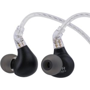 Linsoul BLON BL03 II in Ear Monitor, 10mm Dual-Chamber Dynamic Driver IEM, Wired HiFi Earbuds with Detachable 2Pin Cable for Musician Audiophile (4.4mm Without Mic, Silver)(Black)