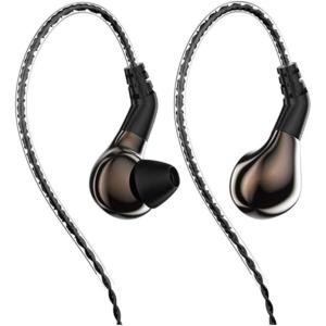 Linsoul BLON BL03 in Ear Monitor, HiFi 10mm Carbon Diaphragm Dynamic Driver in-Ear Earphone IEM with 0.78mm 2pin Detachable Cable (Without Mic, Brown)(Brown)