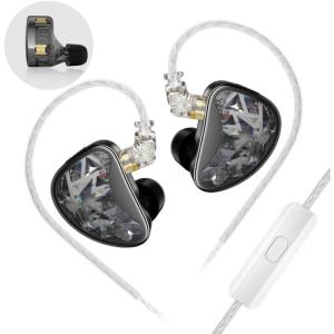 Linsoul KZ AS24 12BA Hybrid Drivers in-Ear Monitor, Tunable IEM with Changeable 0.78mm Recessed 2pin Silver-Plated OFC Cable for Audiophile Musician (Tunable Version, with Mic)