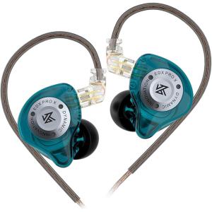 Linsoul KZ EDX Pro X in Ear Earphone, Single Dynamic Driver HiFi in-Ear Monitor with Ergonomic Shape, Wired Gaming Earbud, Detachable Cable for Audiophile (Cyan, Without Mic)